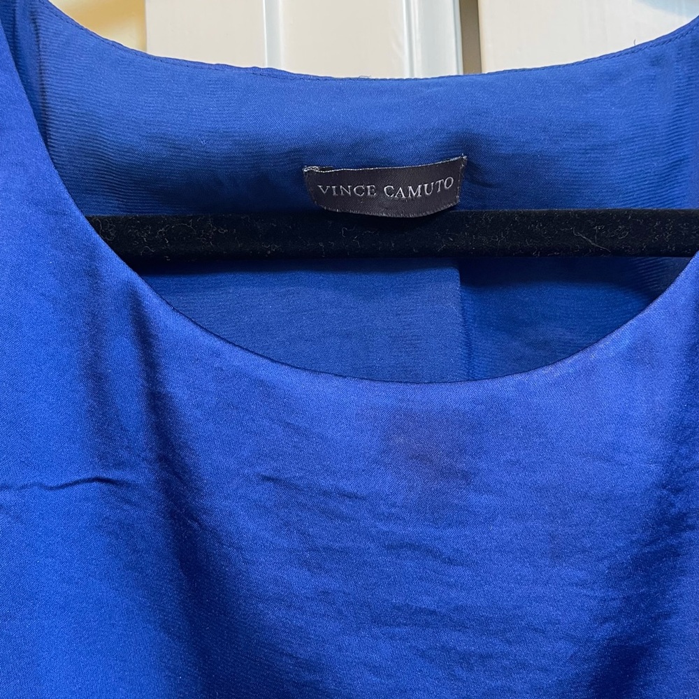 Vince Camuto Blue Silky Tiered Dress - Picture 4 of 6